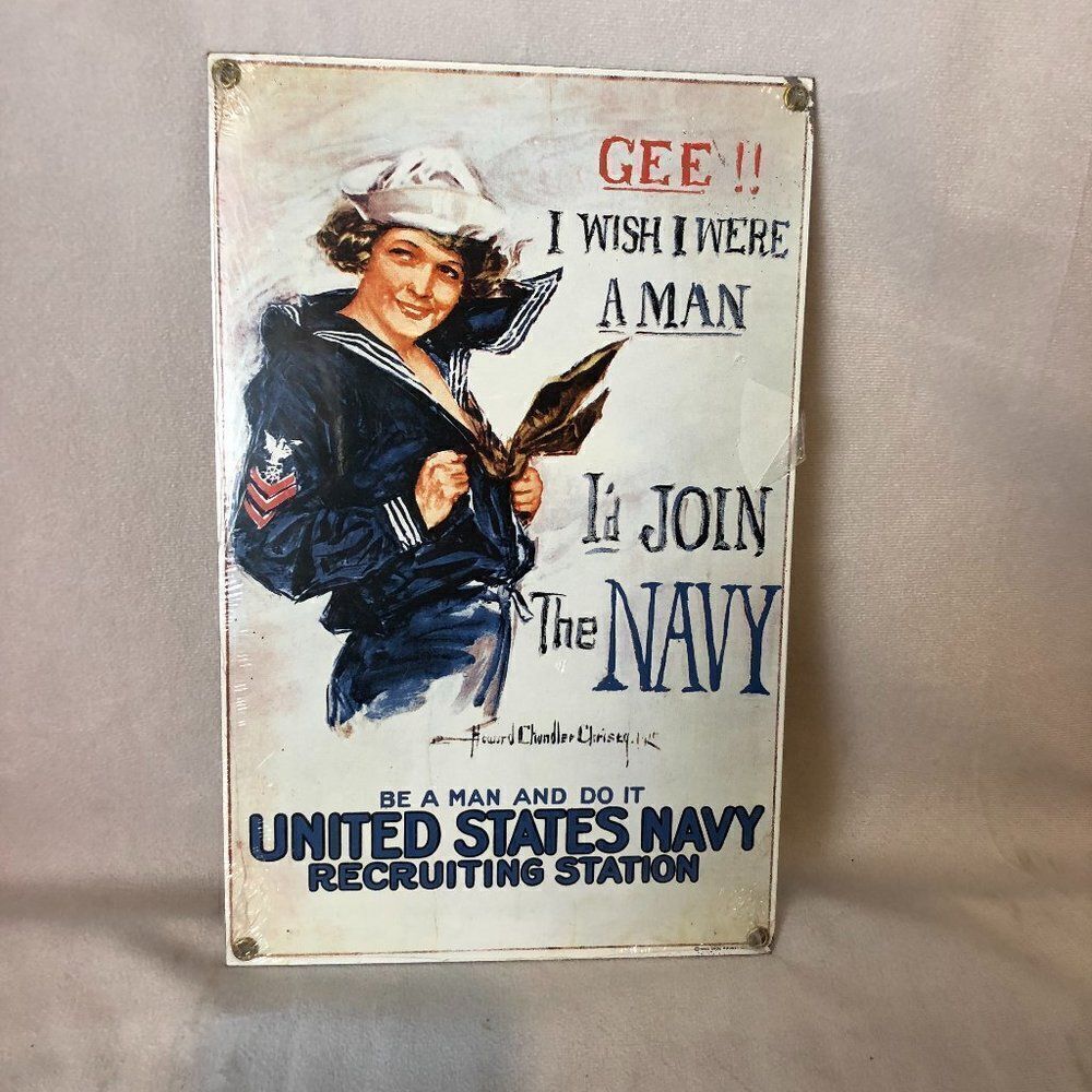 Vintage Ande Rooney Gee I wish Navy Sign...New